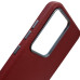 Накладка (з мікрофіброю) Leather Case Metal Buttons для Samsung A06- марсала