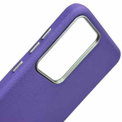 Накладка (з мікрофіброю) Leather Case Metal Buttons для Samsung A35- бузковий Накладка (з мікрофіброю) Leather Case Metal Buttons для Samsung A35- бузковий