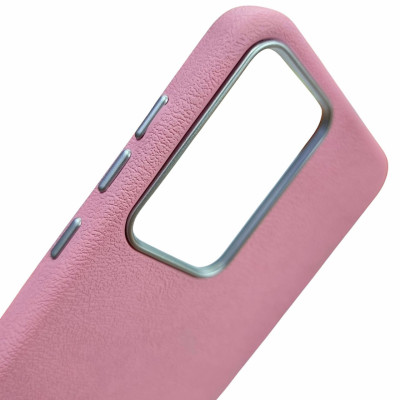Накладка (з мікрофіброю) Leather Case Metal Buttons для Samsung A55- світло-рожевий