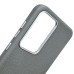 Накладка (з мікрофіброю) Leather Case Metal Buttons для Samsung S24 FE- сірий