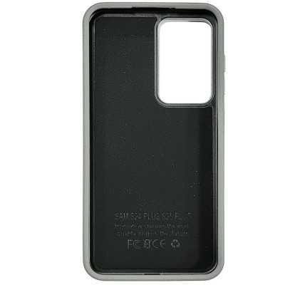 Накладка (з мікрофіброю) Leather Case Metal Buttons для Samsung S24 FE- сірий