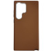 Накладка (з мікрофіброю) Leather Case Metal Buttons для Samsung S24 Ultra- коричневий