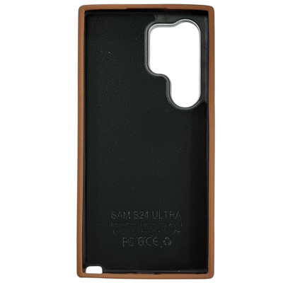 Накладка (з мікрофіброю) Leather Case Metal Buttons для Samsung S24 Ultra- коричневий Накладка (з мікрофіброю) Leather Case Metal Buttons для Samsung S24 Ultra- коричневий