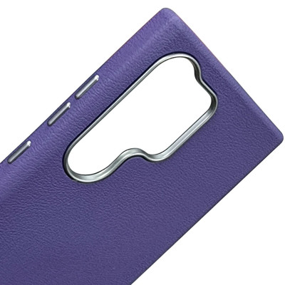 Накладка (з мікрофіброю) Leather Case Metal Buttons для Samsung S24 Ultra- бузковий Накладка (з мікрофіброю) Leather Case Metal Buttons для Samsung S24 Ultra- бузковий