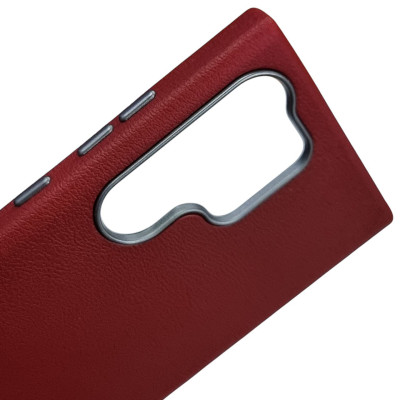 Накладка (з мікрофіброю) Leather Case Metal Buttons для Samsung S24 Ultra- марсала Накладка (з мікрофіброю) Leather Case Metal Buttons для Samsung S24 Ultra- марсала