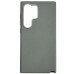 Накладка (з мікрофіброю) Leather Case Metal Buttons для Samsung S24 Ultra- сірий