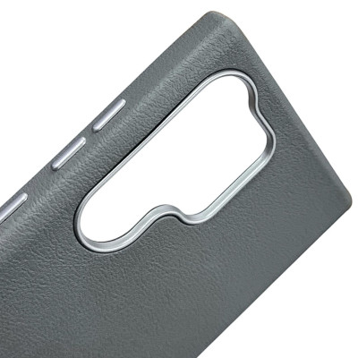 Накладка (з мікрофіброю) Leather Case Metal Buttons для Samsung S24 Ultra- сірий Накладка (з мікрофіброю) Leather Case Metal Buttons для Samsung S24 Ultra- сірий