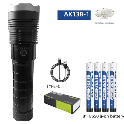 Ліхтарик AK138-1 White laser LED PM60-TG, 8x18650 3.7V, ЗП Type-C, zoom, Box Ліхтарик AK138-1 White laser LED PM60-TG, 8x18650 3.7V, ЗП Type-C, zoom, Box