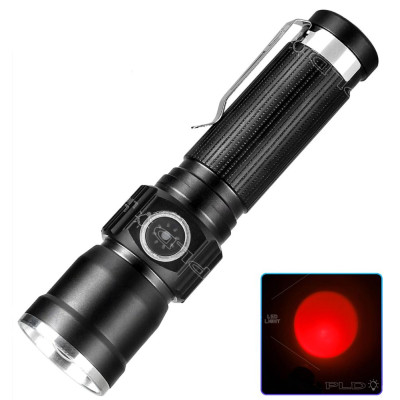 Ліхтарик PLD-1812-T6 (red), 1 режим, 1x18650, індикація заряда, ЗП Type-C, zoom, Box Ліхтарик PLD-1812-T6 (red), 1 режим, 1x18650, індикація заряда, ЗП Type-C, zoom, Box