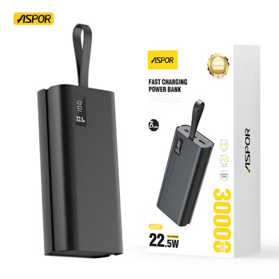 Power Bank Aspor A337 30000mAh (PD/QC4.0) 22.5W- чорний Power Bank Aspor A337 30000mAh (PD/QC4.0) 22.5W- чорний