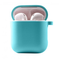 Чохол силіконовий для AirPods 1/2 з мікрофіброю- бірюзовий Чохол силіконовий для AirPods 1/2 з мікрофіброю- бірюзовий
