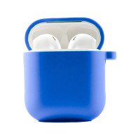 Чохол силіконовий для AirPods 1/2 з мікрофіброю- королівський синій Чохол силіконовий для AirPods 1/2 з мікрофіброю- королівський синій