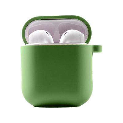 Чохол силіконовий для AirPods 1/2 з мікрофіброю- м'ятний