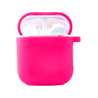 Чохол силіконовий для AirPods 1/2 з мікрофіброю- яскраво-рожевий Чохол силіконовий для AirPods 1/2 з мікрофіброю- яскраво-рожевий