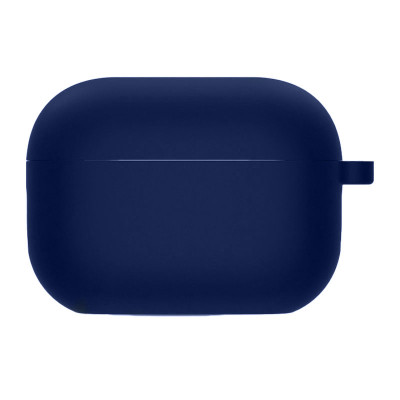 Чохол силіконовий для AirPods 3 з мікрофіброю- темно-синій