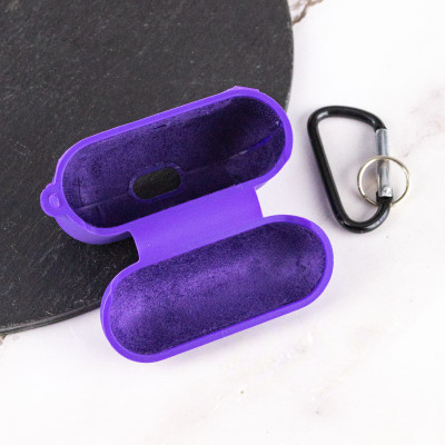 Чохол силіконовий для AirPods 4 з мікрофіброю- виноградний