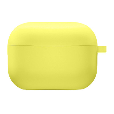 Чохол силіконовий для AirPods 4 з мікрофіброю- жовтий
