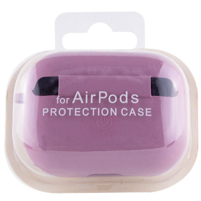 Чохол силіконовий для AirPods 4 з мікрофіброю- ліловий
