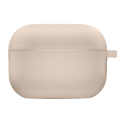 Чохол силіконовий для AirPods 4 з мікрофіброю- рожевий пісок