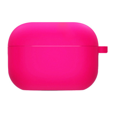 Чохол силіконовий для AirPods 4 з мікрофіброю- яскраво-рожевий
