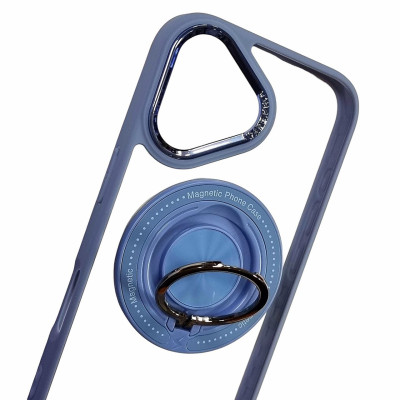 Накладка TPU+PC Metal Ring with Magnetic для iPhone 16- блакитний Накладка TPU+PC Metal Ring with Magnetic для iPhone 16- блакитний