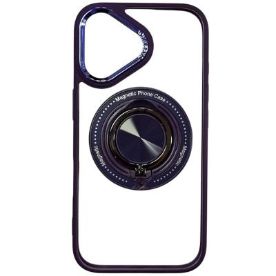 Накладка TPU+PC Metal Ring with Magnetic для iPhone 16- фіолетовий Накладка TPU+PC Metal Ring with Magnetic для iPhone 16- фіолетовий