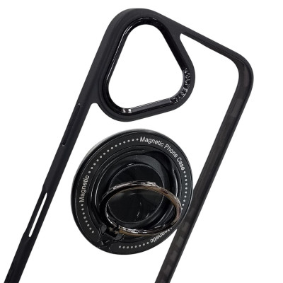 Накладка TPU+PC Metal Ring with Magnetic для iPhone 16 Plus- чорний Накладка TPU+PC Metal Ring with Magnetic для iPhone 16 Plus- чорний