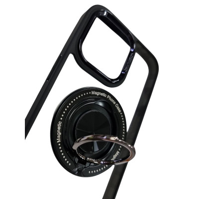 Накладка TPU+PC Metal Ring with Magnetic для iPhone 16 Pro Max- чорний Накладка TPU+PC Metal Ring with Magnetic для iPhone 16 Pro Max- чорний