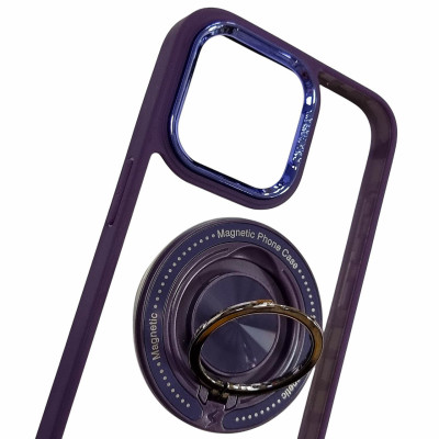 Накладка TPU+PC Metal Ring with Magnetic для iPhone 16 Pro Max- фіолетовий Накладка TPU+PC Metal Ring with Magnetic для iPhone 16 Pro Max- фіолетовий