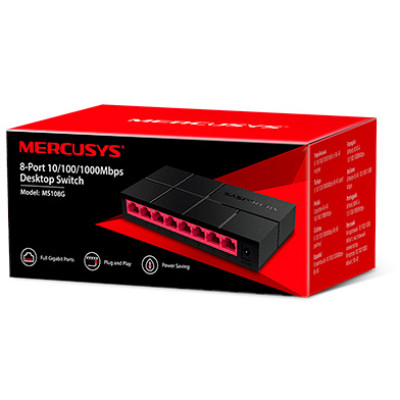 Комутатор локальної мережі (Switch) MERCUSYS MS108G Комутатор локальної мережі (Switch) MERCUSYS MS108G
