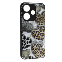 Накладка Fashion Mix 2025 для Xiaomi Redmi 13 4G / Poco M6 4G- Leopard Hearts