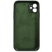 Накладка (з мікрофіброю) Silicon Case Full Camera для iPhone 11 квадратні кути- темно-зелений