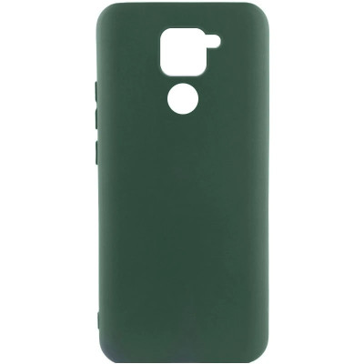 Накладка (з мікрофіброю) Silicone Cover Lakshmi для Xiaomi Redmi Note 9- темно-зелений