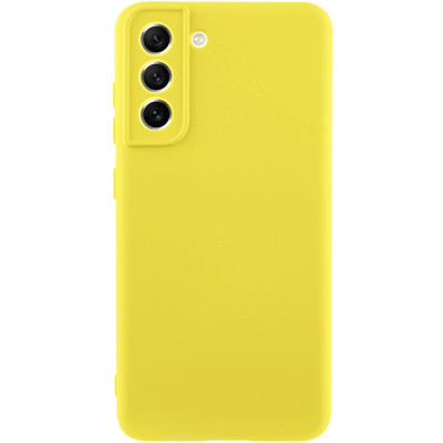 Накладка (з мікрофіброю) Silicone Cover Lakshmi Full Camera для Samsung S21 FE- жовтий