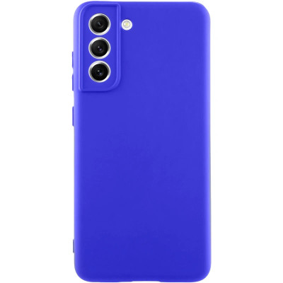 Накладка (з мікрофіброю) Silicone Cover Lakshmi Full Camera для Samsung S21 FE- ультра-синій