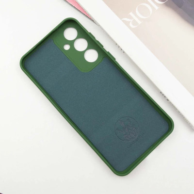 Накладка (з мікрофіброю) Silicone Cover Lakshmi Full Camera для Samsung S24 FE- темно-зелений