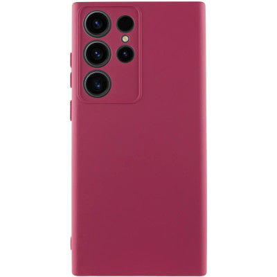 Накладка (з мікрофіброю) Silicone Cover Lakshmi Full Camera для Samsung S25 Ultra- марсала