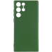 Накладка (з мікрофіброю) Silicone Cover Lakshmi Full Camera для Samsung S25 Ultra- темно-зелений