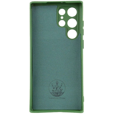 Накладка (з мікрофіброю) Silicone Cover Lakshmi Full Camera для Samsung S25 Ultra- темно-зелений