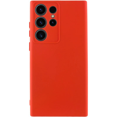 Накладка (з мікрофіброю) Silicone Cover Lakshmi Full Camera для Samsung S25 Ultra- червоний
