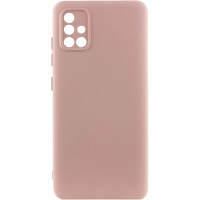 Накладка (з мікрофіброю) GETMAN Liquid Silk Full Camera для Samsung A71- рожевий пісок