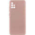 Накладка (з мікрофіброю) GETMAN Liquid Silk Full Camera для Samsung A71- рожевий пісок