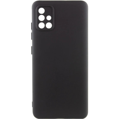 Накладка (з мікрофіброю) GETMAN Liquid Silk Full Camera для Samsung A71- чорний Накладка (з мікрофіброю) GETMAN Liquid Silk Full Camera для Samsung A71- чорний
