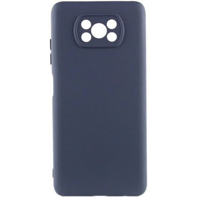 Накладка (з мікрофіброю) GETMAN Liquid Silk Full Camera для Xiaomi Poco X3 / Poco X3 Pro- темно-синій