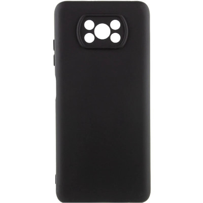 Накладка (з мікрофіброю) GETMAN Liquid Silk Full Camera для Xiaomi Poco X3 / Poco X3 Pro- чорний