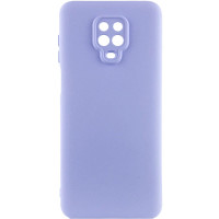Накладка (з мікрофіброю) GETMAN Liquid Silk Full Camera для Xiaomi Redmi Note 9 Pro / Note 9s- бузковий