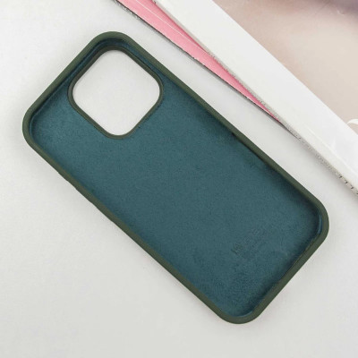 Накладка (з мікрофіброю) Silk Full Protective для iPhone 13- сосново-зелений