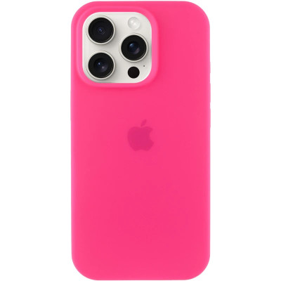 Накладка (з мікрофіброю) Silk Full Protective для iPhone 13- яскраво-рожевий