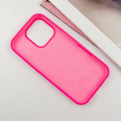Накладка (з мікрофіброю) Silk Full Protective для iPhone 13- яскраво-рожевий