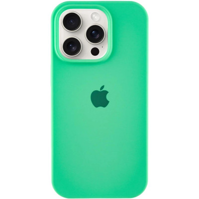 Накладка (з мікрофіброю) Silk Full Protective для iPhone 15 Pro Max- м'ятний